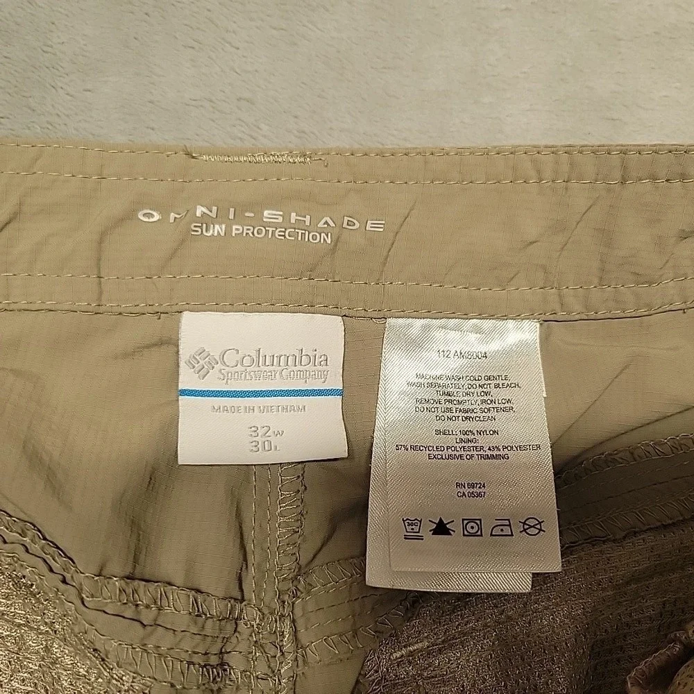 Columbia Cargo Pants Men 32x30 Silver Ridge Convertible Hiking Fishing Utility.